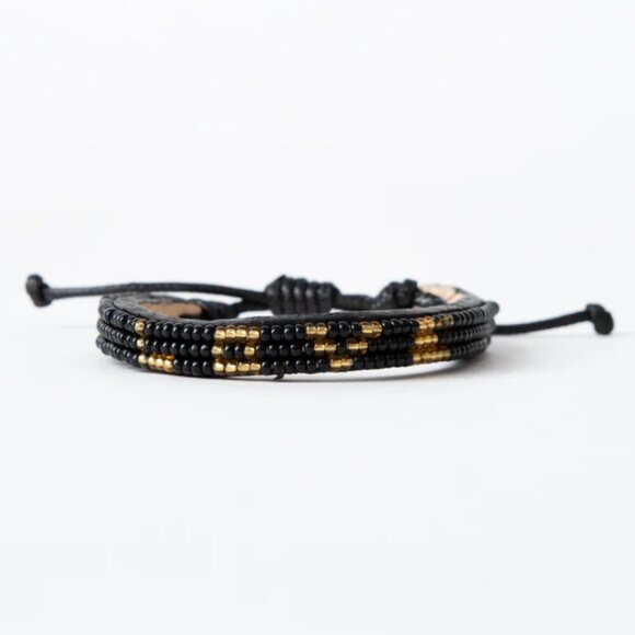 Ubuntu Jewelry - Ubuntu Life Black & Gold Beaded Bracelet
